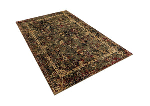 Green 5' 3 x 8' Saturn Rectangle Area Rug Stain Resistant Easy Clean Classic Vintage Design Durable Carpet for Affordable Home Interiors for Sale at Rug Engine