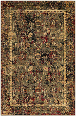 Green 5' 3 x 8' Saturn Rectangle Area Rug Stain Resistant Easy Clean Classic Vintage Design Durable Carpet for Affordable Home Interiors for Sale at Rug Engine