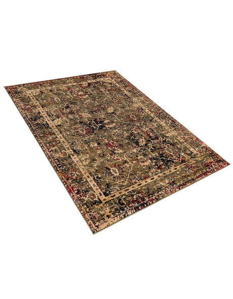 Green 4' 1 x 6' 1 Saturn Rectangle Area Rug Stain Resistant Easy Clean Classic Vintage Design Durable Carpet for Affordable Home Interiors for Sale at Rug Engine