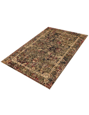 Green 4' 1 x 6' 1 Saturn Rectangle Area Rug Stain Resistant Easy Clean Classic Vintage Design Durable Carpet for Affordable Home Interiors for Sale at Rug Engine