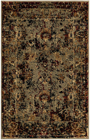 Green 2' x 3' 1 Saturn Rectangle Area Rug Stain Resistant Easy Clean Classic Vintage Design Durable Carpet for Affordable Home Interiors for Sale at Rug Engine