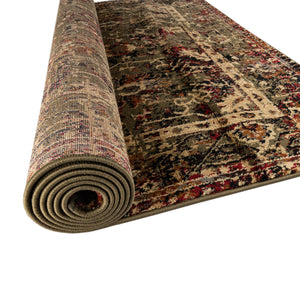 Green 5' 3 x 5' 3 Saturn Square Area Rug Stain Resistant Easy Clean Classic Vintage Design Durable Carpet for Affordable Home Interiors for Sale at Rug Engine