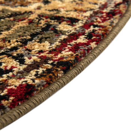 Green 3' 1 x 3' 1 Saturn Round Area Rug Stain Resistant Easy Clean Classic Vintage Design Durable Carpet for Affordable Home Interiors for Sale at Rug Engine
