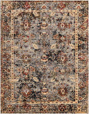 Blue 7' 10 x 10' Saturn Rectangle Area Rug Stain Resistant Easy Clean Classic Vintage Design Durable Carpet for Affordable Home Interiors for Sale at Rug Engine