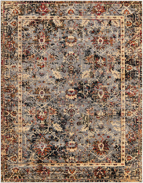 Blue 7' 10 x 10' Saturn Rectangle Area Rug Stain Resistant Easy Clean Classic Vintage Design Durable Carpet for Affordable Home Interiors for Sale at Rug Engine