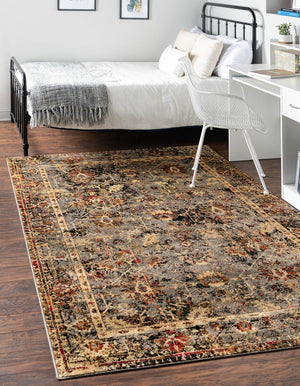 Blue 2' x 3' 1 Saturn Rectangle Area Rug Stain Resistant Easy Clean Classic Vintage Design Durable Carpet for Affordable Home Interiors for Sale at Rug Engine