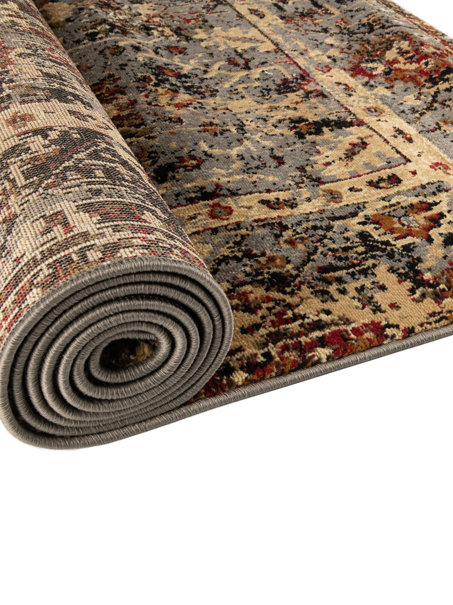 Blue 6' 1 x 9' Saturn Rectangle Area Rug Stain Resistant Easy Clean Classic Vintage Design Durable Carpet for Affordable Home Interiors for Sale at Rug Engine