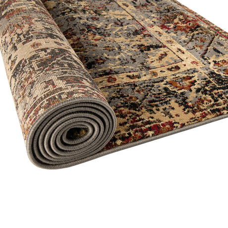 Blue 9' x 12' Saturn Rectangle Area Rug Stain Resistant Easy Clean Classic Vintage Design Durable Carpet for Affordable Home Interiors for Sale at Rug Engine