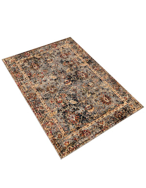 Blue 4' 1 x 6' 1 Saturn Rectangle Area Rug Stain Resistant Easy Clean Classic Vintage Design Durable Carpet for Affordable Home Interiors for Sale at Rug Engine