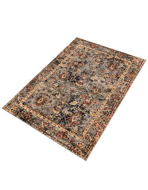 Blue 4' 1 x 6' 1 Saturn Rectangle Area Rug Stain Resistant Easy Clean Classic Vintage Design Durable Carpet for Affordable Home Interiors for Sale at Rug Engine