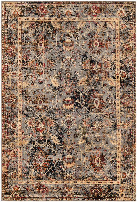 Blue 4' 1 x 6' 1 Saturn Rectangle Area Rug Stain Resistant Easy Clean Classic Vintage Design Durable Carpet for Affordable Home Interiors for Sale at Rug Engine
