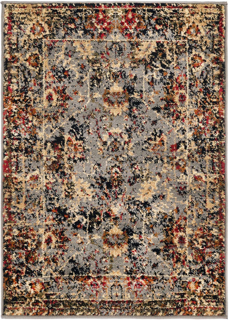 Blue 2' x 3' 1 Saturn Rectangle Area Rug Stain Resistant Easy Clean Classic Vintage Design Durable Carpet for Affordable Home Interiors for Sale at Rug Engine