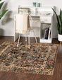 Blue 7' 10 x 7' 10 Saturn Square Area Rug Stain Resistant Easy Clean Classic Vintage Design Durable Carpet for Affordable Home Interiors for Sale at Rug Engine