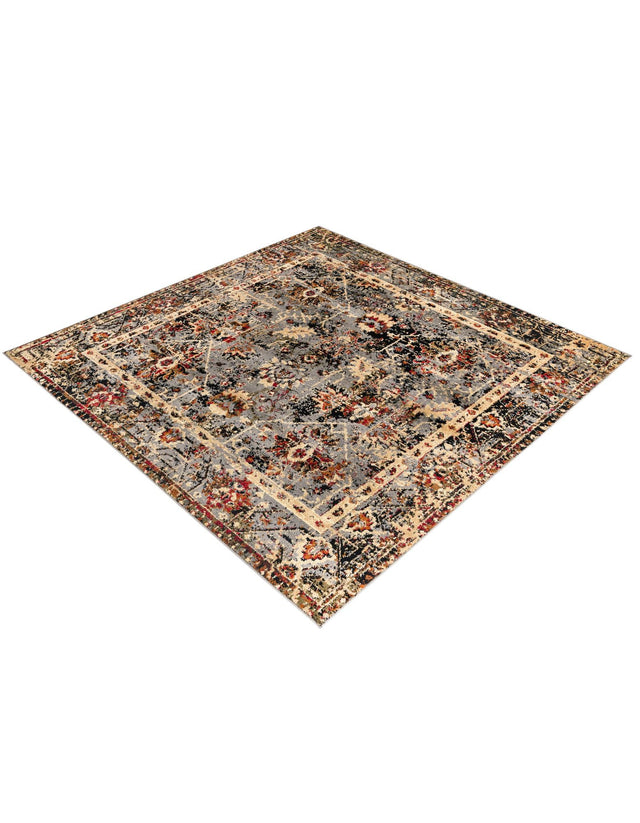 Blue 5' 3 x 5' 3 Saturn Square Area Rug Stain Resistant Easy Clean Classic Vintage Design Durable Carpet for Affordable Home Interiors for Sale at Rug Engine