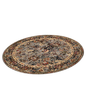 Blue 3' 1 x 3' 1 Saturn Round Area Rug Stain Resistant Easy Clean Classic Vintage Design Durable Carpet for Affordable Home Interiors for Sale at Rug Engine