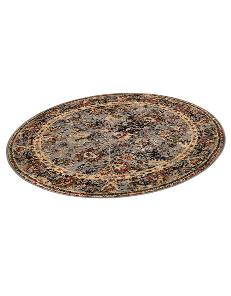 Blue 3' 1 x 3' 1 Saturn Round Area Rug Stain Resistant Easy Clean Classic Vintage Design Durable Carpet for Affordable Home Interiors for Sale at Rug Engine