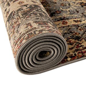 Blue 3' 1 x 3' 1 Saturn Round Area Rug Stain Resistant Easy Clean Classic Vintage Design Durable Carpet for Affordable Home Interiors for Sale at Rug Engine