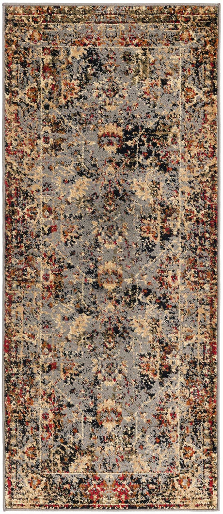 Blue 2' x 5' 1 Saturn Runner Area Rug Stain Resistant Easy Clean Classic Vintage Design Durable Carpet for Affordable Home Interiors for Sale at Rug Engine