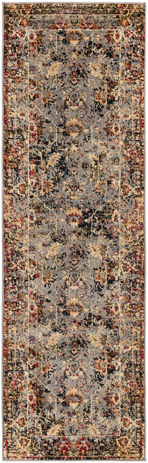 Blue 2' x 7' 1 Saturn Runner Area Rug Stain Resistant Easy Clean Classic Vintage Design Durable Carpet for Affordable Home Interiors for Sale at Rug Engine