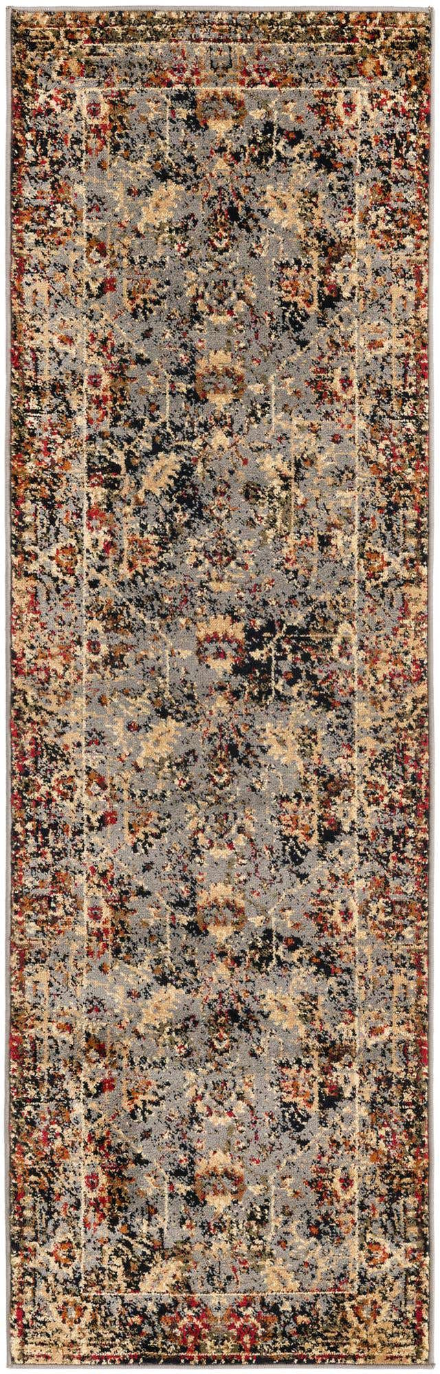 Blue 2' x 7' 1 Saturn Runner Area Rug Stain Resistant Easy Clean Classic Vintage Design Durable Carpet for Affordable Home Interiors for Sale at Rug Engine