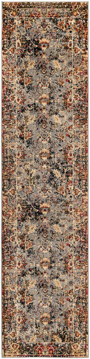 Blue 2' x 9' Saturn Runner Area Rug Stain Resistant Easy Clean Classic Vintage Design Durable Carpet for Affordable Home Interiors for Sale at Rug Engine