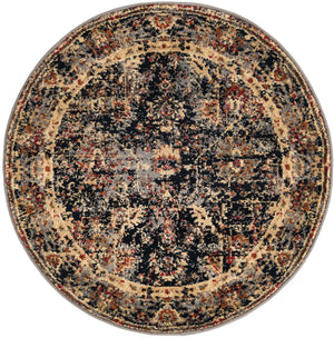 Black 3' 1 x 3' 1 Saturn Round Area Rug Stain Resistant Easy Clean Classic Vintage Design Durable Carpet for Affordable Home Interiors for Sale at Rug Engine