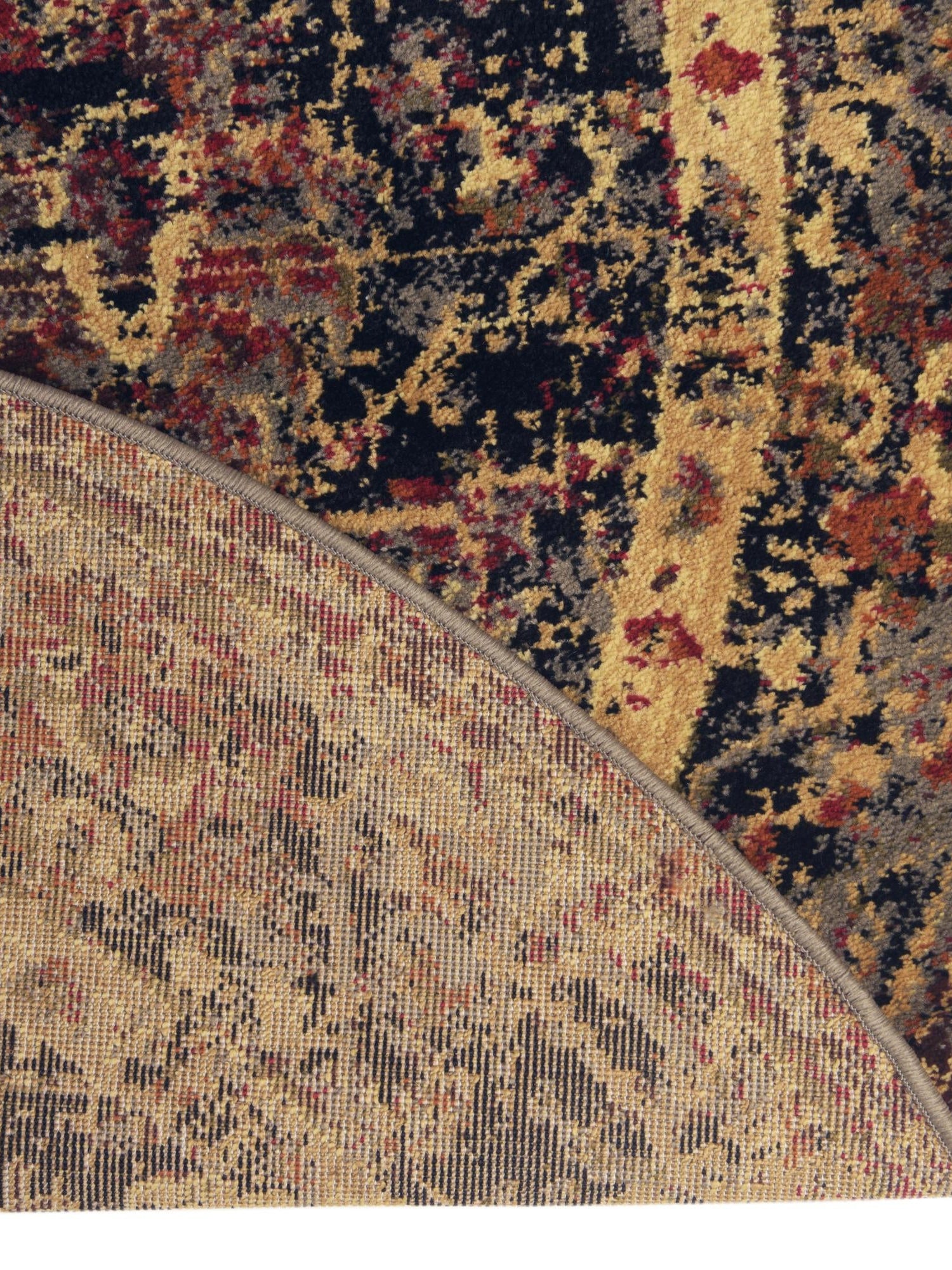 Black 7' 1 x 7' 1 Saturn Round Area Rug Stain Resistant Easy Clean Classic Vintage Design Durable Carpet for Affordable Home Interiors for Sale at Rug Engine