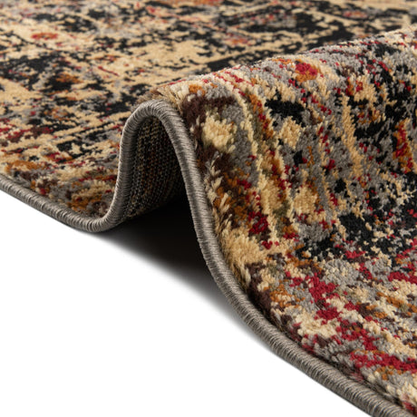 Black 7' 10 x 7' 10 Saturn Octagon Area Rug Stain Resistant Easy Clean Classic Vintage Design Durable Carpet for Affordable Home Interiors for Sale at Rug Engine