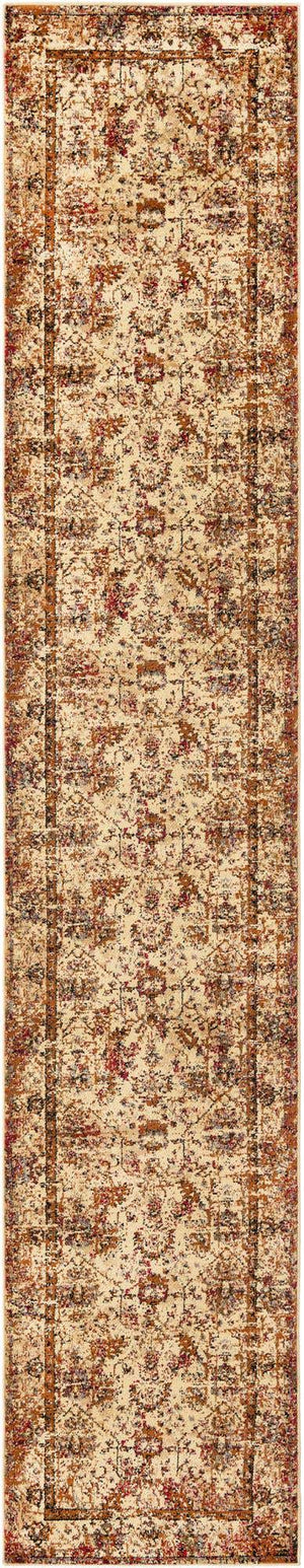 Beige Cream 2' 7 x 14' 1 Saturn Runner Area Rug Stain Resistant Easy Clean Classic Vintage Design Durable Carpet for Affordable Home Interiors for Sale at Rug Engine