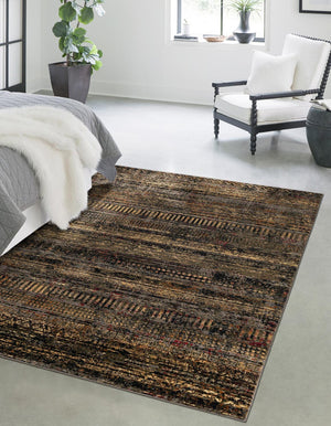 Blue 7' 10 x 11' Saturn Rectangle Area Rug Stain Resistant Easy Clean Classic Vintage Design Durable Carpet for Affordable Home Interiors for Sale at Rug Engine