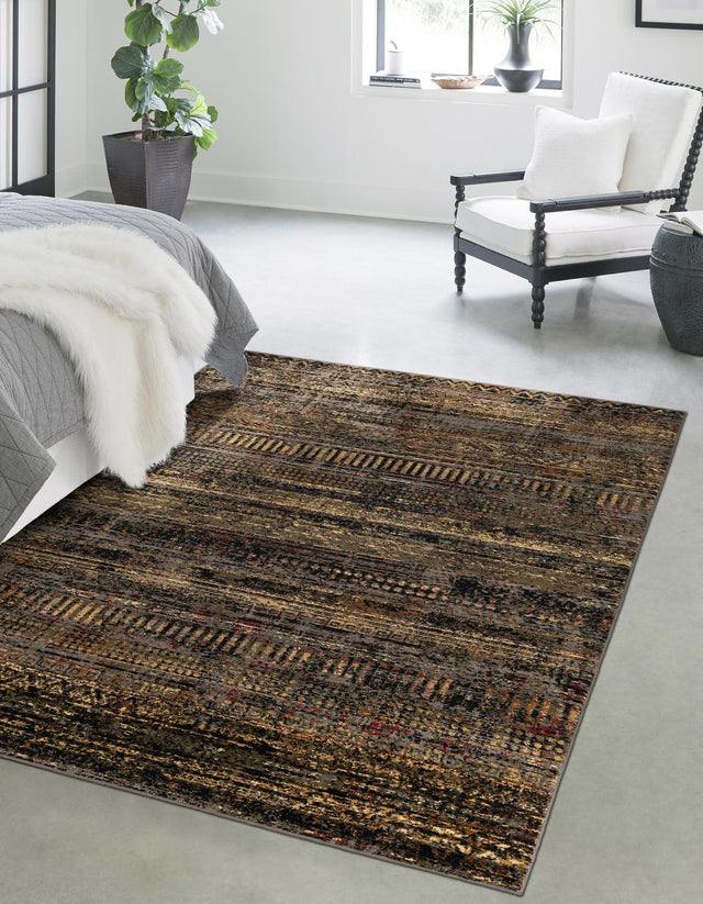 Blue 5' 3 x 8' Saturn Rectangle Area Rug Stain Resistant Easy Clean Classic Vintage Design Durable Carpet for Affordable Home Interiors for Sale at Rug Engine