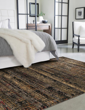 Blue 4' 1 x 6' 1 Saturn Rectangle Area Rug Stain Resistant Easy Clean Classic Vintage Design Durable Carpet for Affordable Home Interiors for Sale at Rug Engine
