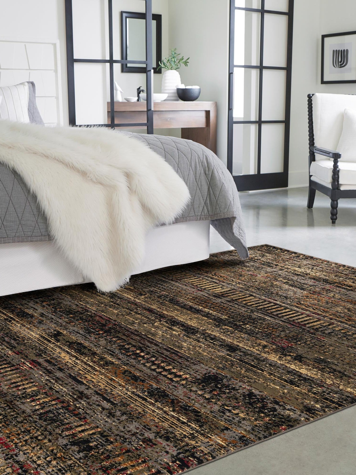 Blue 2' x 3' 1 Saturn Rectangle Area Rug Stain Resistant Easy Clean Classic Vintage Design Durable Carpet for Affordable Home Interiors for Sale at Rug Engine