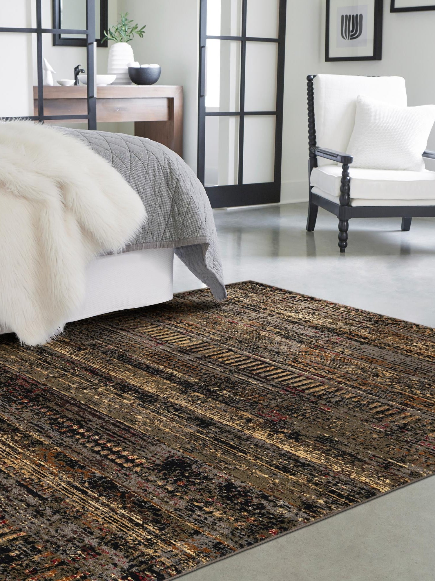 Blue 7' 10 x 10' Saturn Rectangle Area Rug Stain Resistant Easy Clean Classic Vintage Design Durable Carpet for Affordable Home Interiors for Sale at Rug Engine