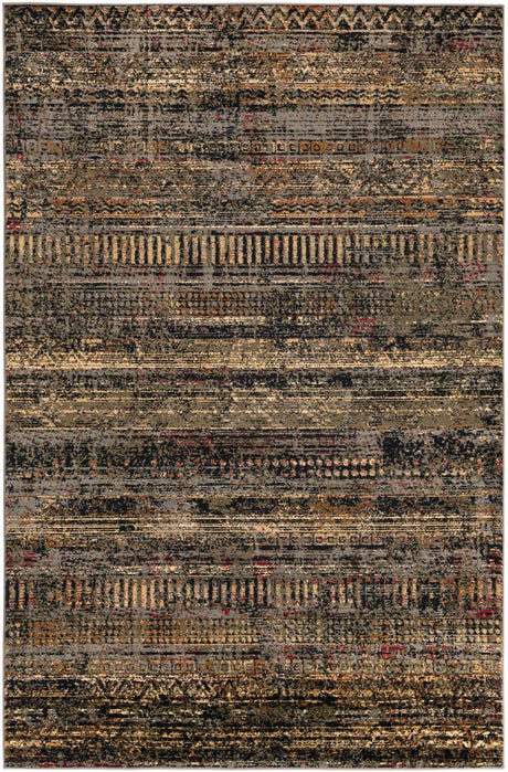 Blue 5' 3 x 8' Saturn Rectangle Area Rug Stain Resistant Easy Clean Classic Vintage Design Durable Carpet for Affordable Home Interiors for Sale at Rug Engine