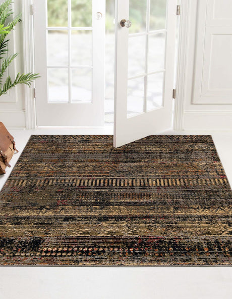 Blue 6' 1 x 6' 1 Saturn Square Area Rug Stain Resistant Easy Clean Classic Vintage Design Durable Carpet for Affordable Home Interiors for Sale at Rug Engine