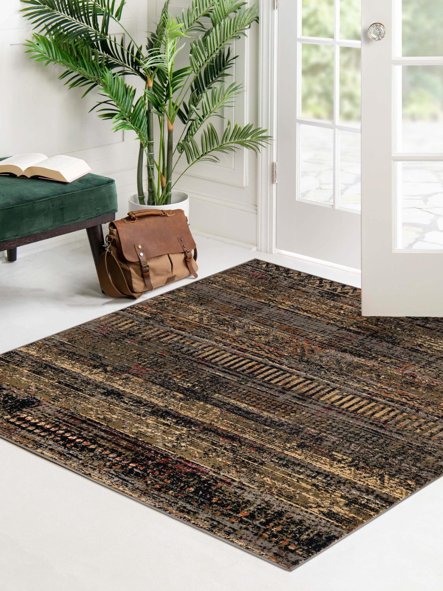 Blue 5' 3 x 5' 3 Saturn Square Area Rug Stain Resistant Easy Clean Classic Vintage Design Durable Carpet for Affordable Home Interiors for Sale at Rug Engine