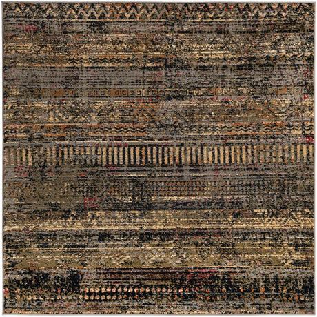 Blue 5' 3 x 5' 3 Saturn Square Area Rug Stain Resistant Easy Clean Classic Vintage Design Durable Carpet for Affordable Home Interiors for Sale at Rug Engine
