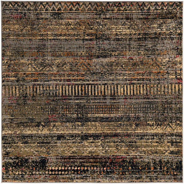 Blue 5' 3 x 5' 3 Saturn Square Area Rug Stain Resistant Easy Clean Classic Vintage Design Durable Carpet for Affordable Home Interiors for Sale at Rug Engine