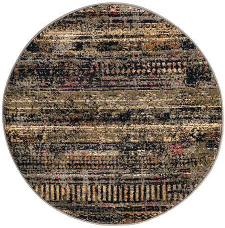 Blue 3' 1 x 3' 1 Saturn Round Area Rug Stain Resistant Easy Clean Classic Vintage Design Durable Carpet for Affordable Home Interiors for Sale at Rug Engine