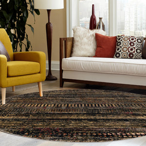 Blue 3' 1 x 3' 1 Saturn Round Area Rug Stain Resistant Easy Clean Classic Vintage Design Durable Carpet for Affordable Home Interiors for Sale at Rug Engine