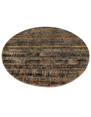 Blue 7' 1 x 7' 1 Saturn Round Area Rug Stain Resistant Easy Clean Classic Vintage Design Durable Carpet for Affordable Home Interiors for Sale at Rug Engine