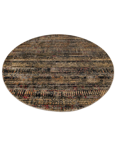 Blue 7' 1 x 7' 1 Saturn Round Area Rug Stain Resistant Easy Clean Classic Vintage Design Durable Carpet for Affordable Home Interiors for Sale at Rug Engine