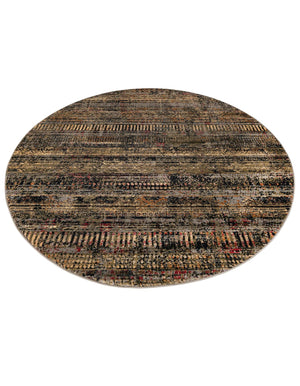 Blue 7' 1 x 7' 1 Saturn Round Area Rug Stain Resistant Easy Clean Classic Vintage Design Durable Carpet for Affordable Home Interiors for Sale at Rug Engine