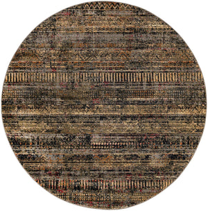 Blue 7' 1 x 7' 1 Saturn Round Area Rug Stain Resistant Easy Clean Classic Vintage Design Durable Carpet for Affordable Home Interiors for Sale at Rug Engine