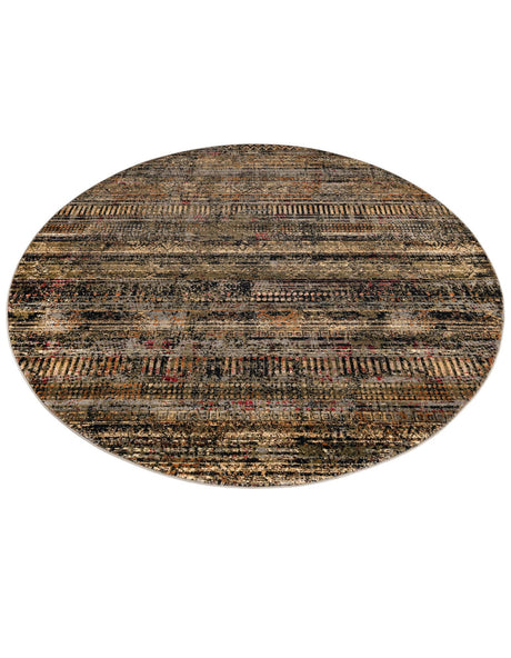 Blue 7' 10 x 7' 10 Saturn Round Area Rug Stain Resistant Easy Clean Classic Vintage Design Durable Carpet for Affordable Home Interiors for Sale at Rug Engine