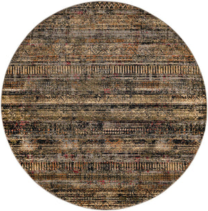 Blue 7' 10 x 7' 10 Saturn Round Area Rug Stain Resistant Easy Clean Classic Vintage Design Durable Carpet for Affordable Home Interiors for Sale at Rug Engine