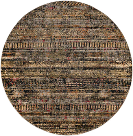 Blue 7' 10 x 7' 10 Saturn Round Area Rug Stain Resistant Easy Clean Classic Vintage Design Durable Carpet for Affordable Home Interiors for Sale at Rug Engine