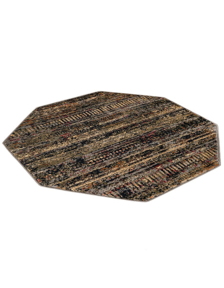 Blue 3' 1 x 3' 1 Saturn Octagon Area Rug Stain Resistant Easy Clean Classic Vintage Design Durable Carpet for Affordable Home Interiors for Sale at Rug Engine