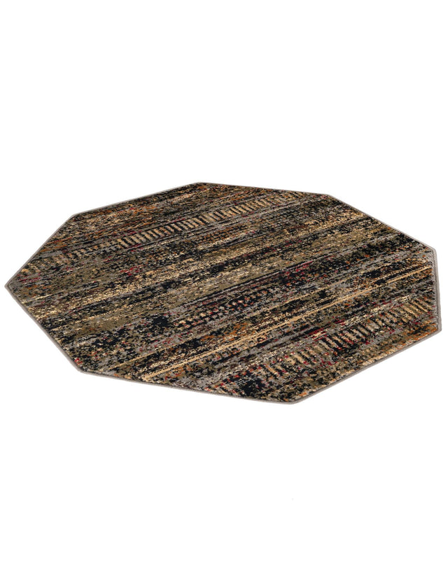Blue 3' 1 x 3' 1 Saturn Octagon Area Rug Stain Resistant Easy Clean Classic Vintage Design Durable Carpet for Affordable Home Interiors for Sale at Rug Engine